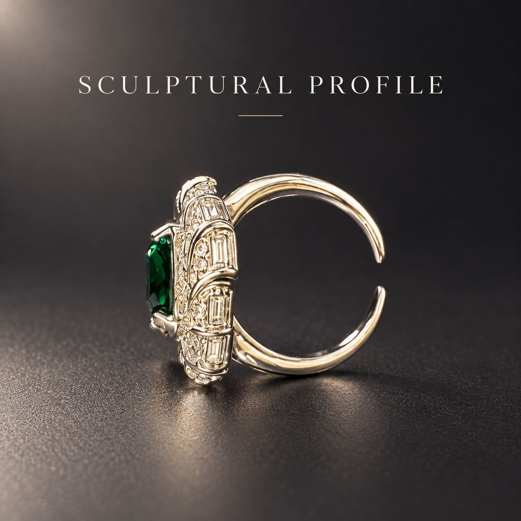 The Verdant Heirloom: Art Deco Vintage Emerald Ring for Business Elite