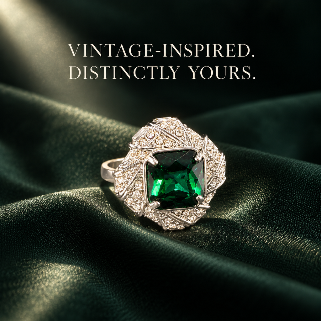 The Verdant Heirloom: Art Deco Vintage Emerald Ring for Business Elite