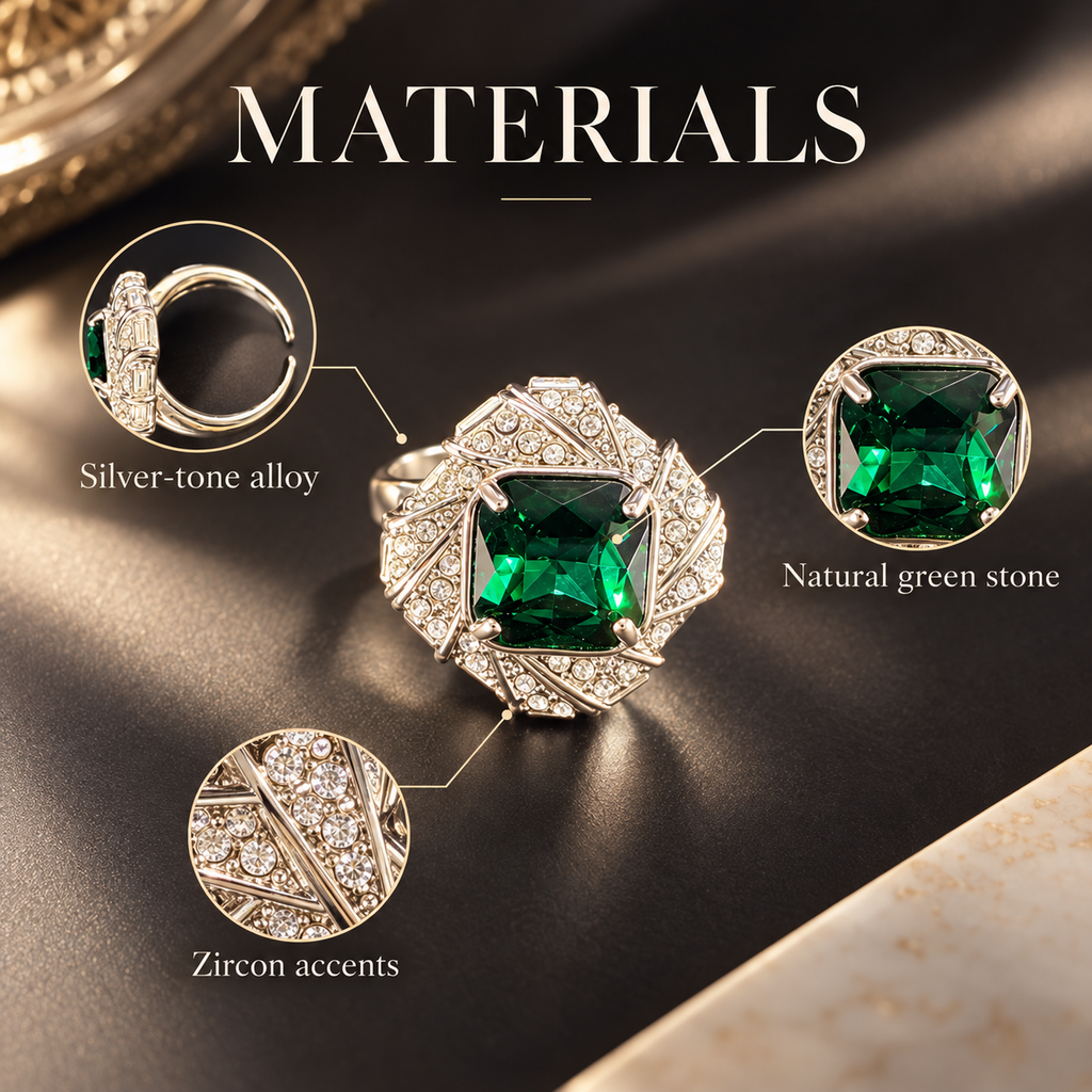 The Verdant Heirloom: Art Deco Vintage Emerald Ring for Business Elite