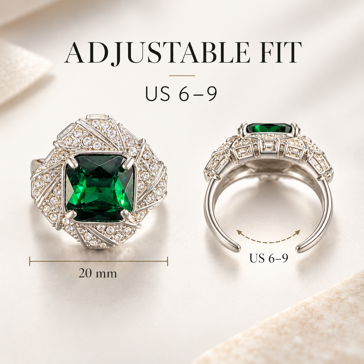 The Verdant Heirloom: Art Deco Vintage Emerald Ring for Business Elite