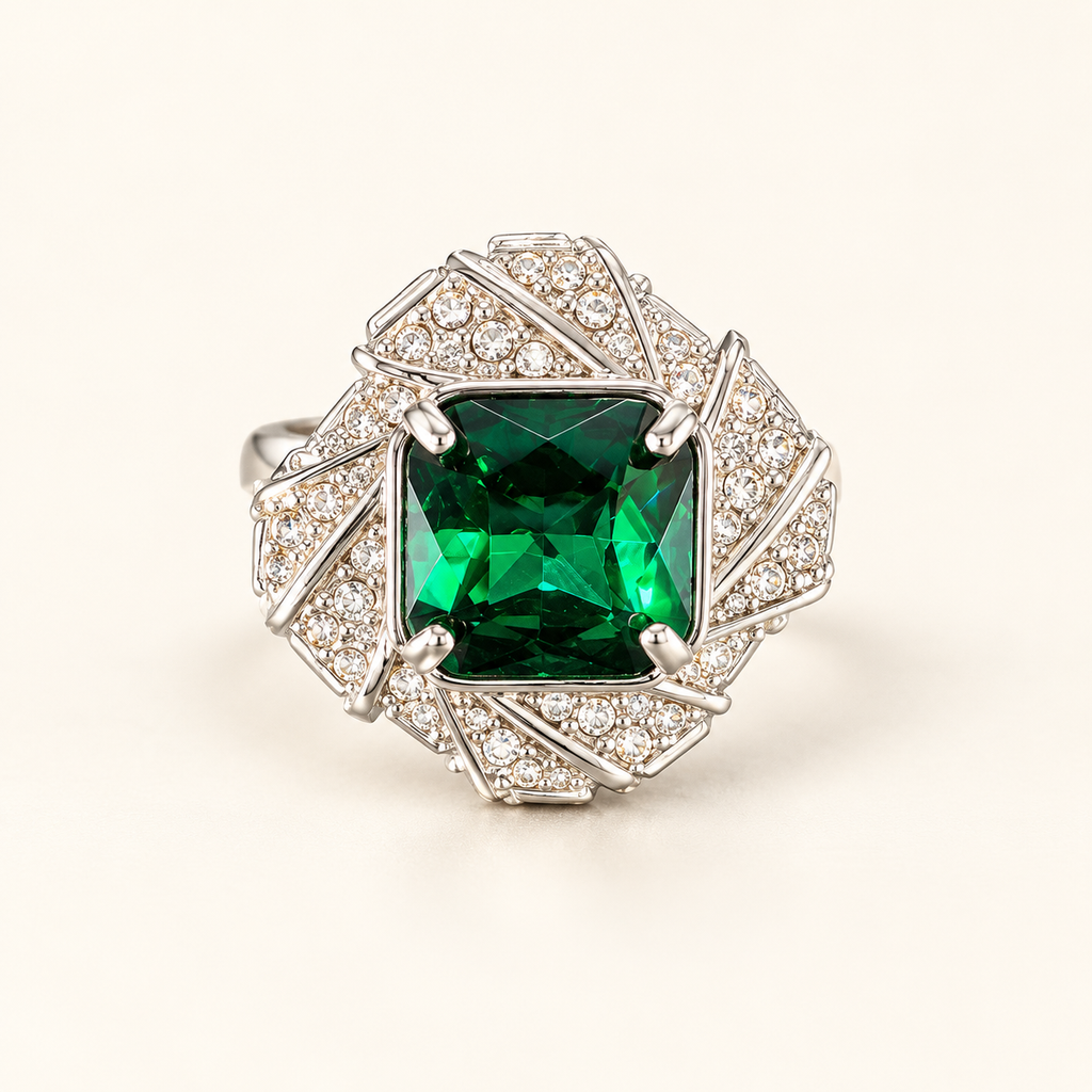 The Verdant Heirloom: Art Deco Vintage Emerald Ring for Business Elite