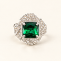 The Verdant Heirloom: Art Deco Vintage Emerald Ring for Business Elite